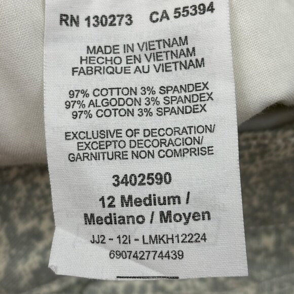 Lee Slender Secret Lower on the waist Women size 12 Beige Gray Snake Print Jeans - Picture 3 of 4